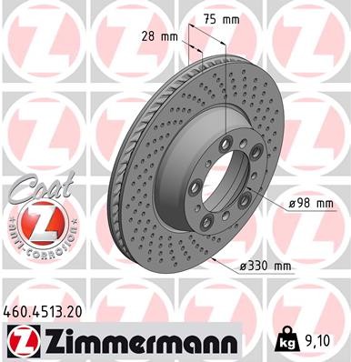 Zimmermann 460.4513.20 Brake Disc for Porsche