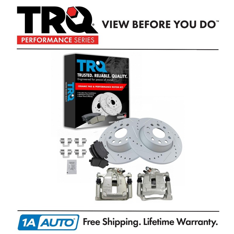 Rear Ceramic Brake Pad, Performance Rotor & Caliper Kit for VW Audi