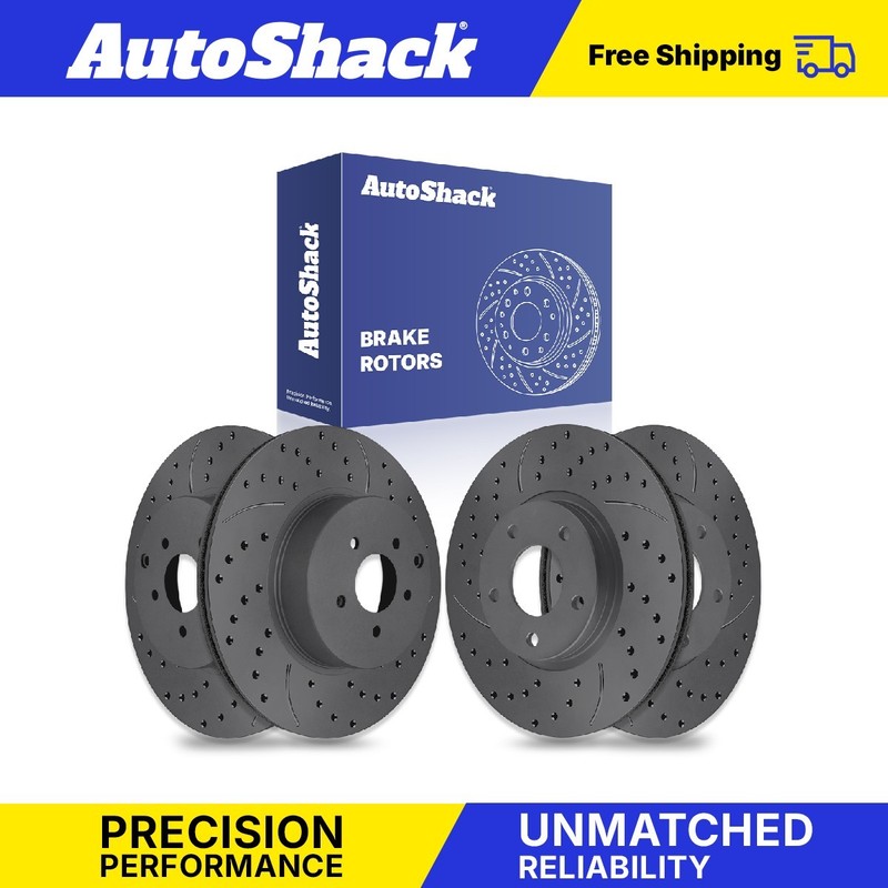 Front Rear Drilled Slotted Brake Rotors Set for Nissan, Quest 04-09, 11-17