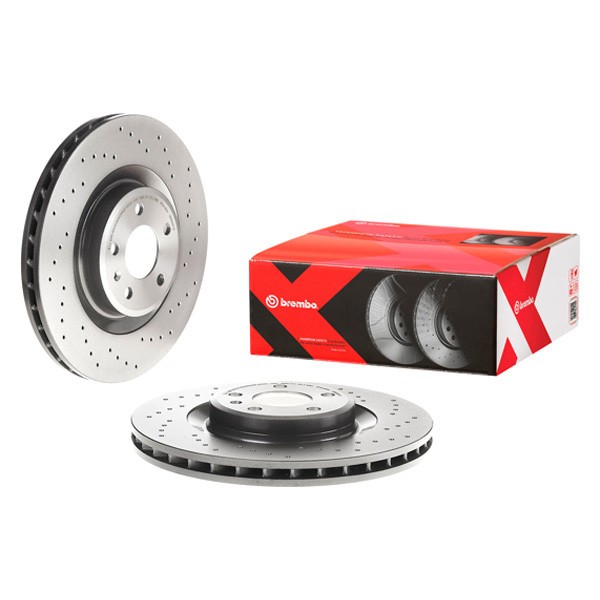 For Audi Q5 10-11 Premium Xtra Cross Drilled UV Coated 1-Piece Front Brake Rotor