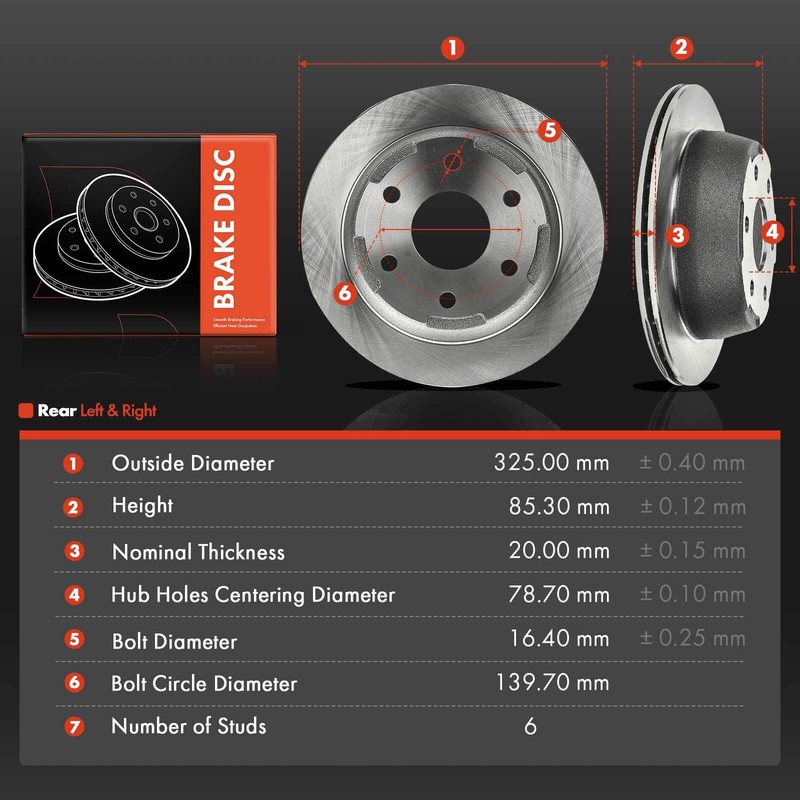 Front & Rear Disc Brake Rotors for Chevrolet Silverado 1500 1999-2004 GMC Yukon gallery