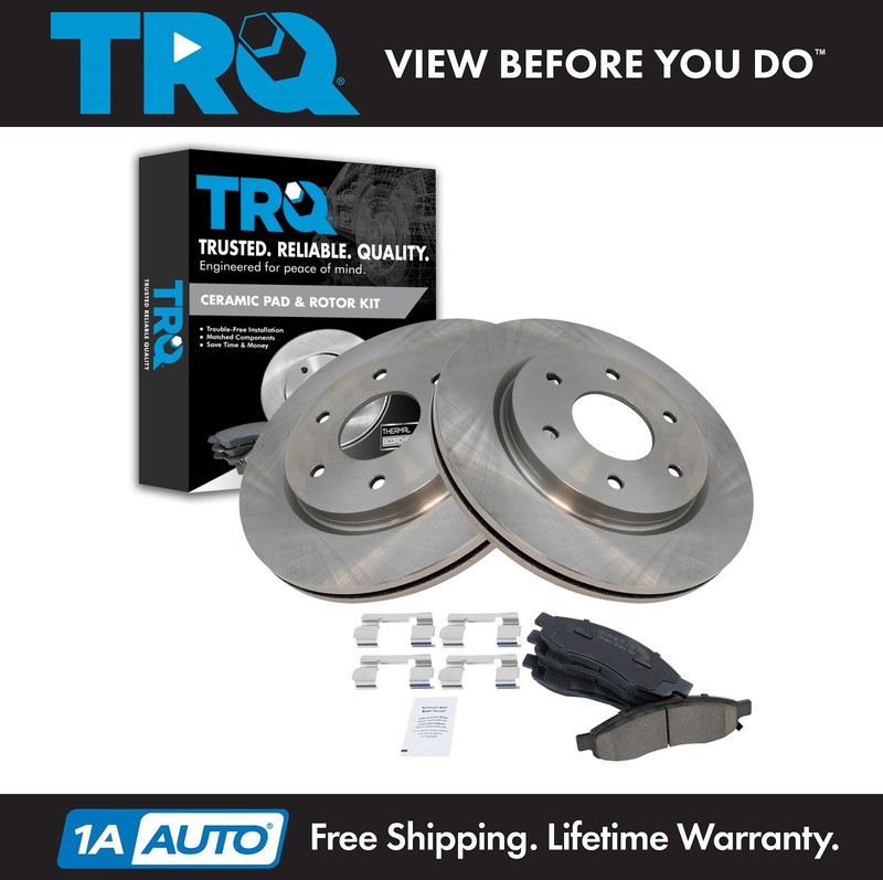TRQ Front Ceramic Brake Pad & 2 Rotors Set Kit for QX56 Nissan Armada Titan
