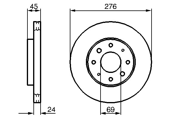 Bosch 0 986 479 140 Brake Disc for Mitsubishi