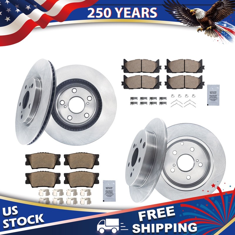 Front Rear Disc Rotors Ceramic Brake Pads for Toyota Camry Avalon Lexus ES350