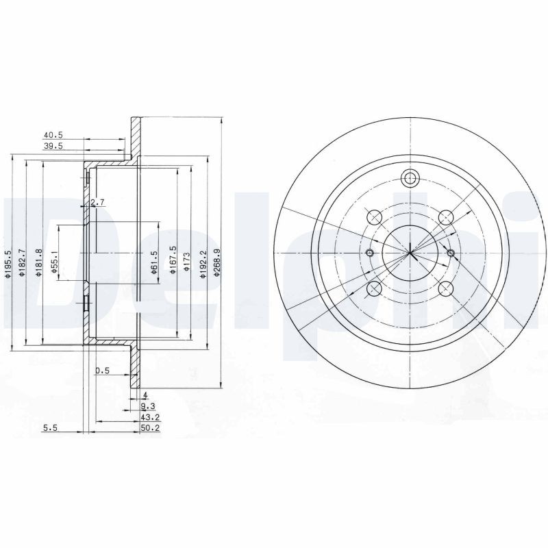 DELPHI BG3867 Brake Disc for BYD,FENGXING,TOYOTA