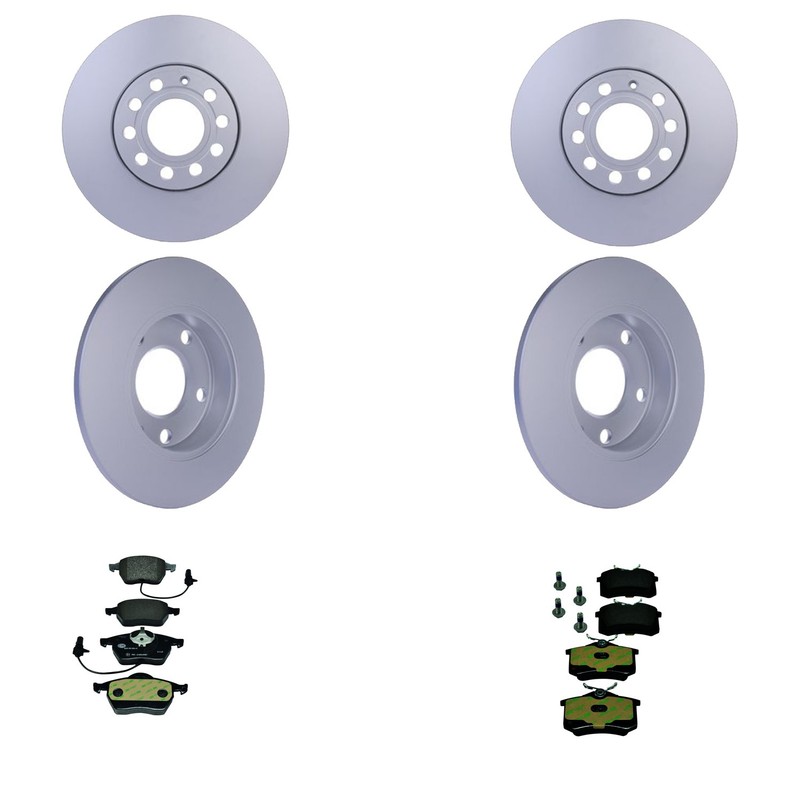 Hella Front Rear Rotors Low-Met Disc Brake Pad Kit For Audi A4 A4 Quattro AMB
