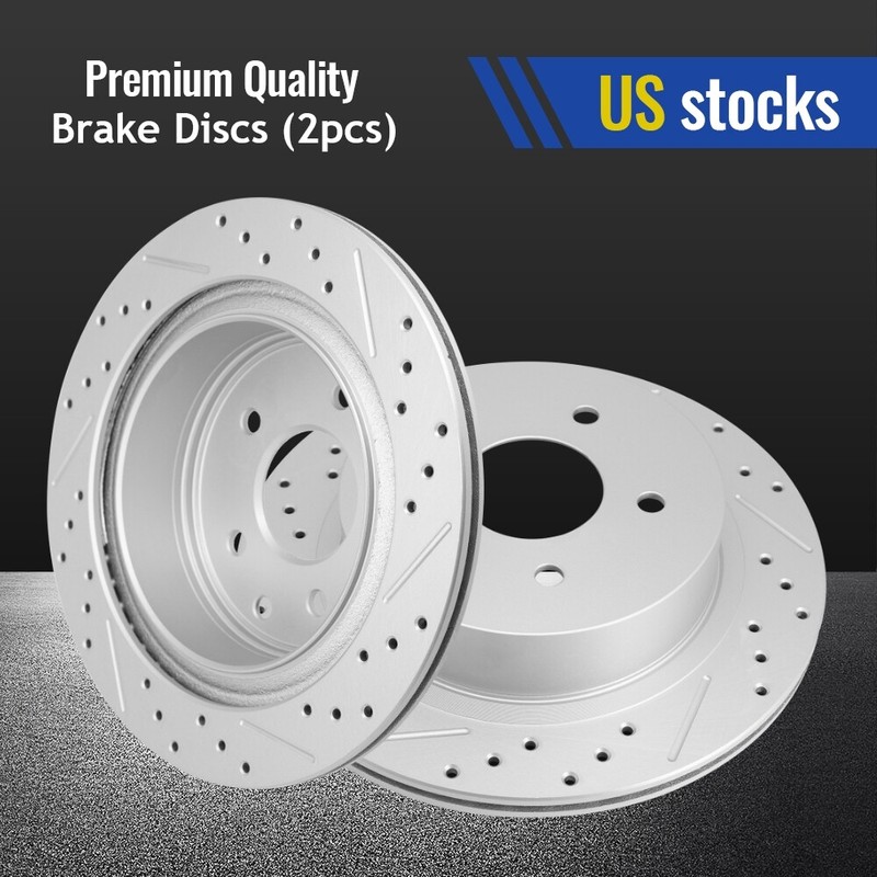Rear Drilled Disc Rotors Set of 2 for Nissan Rogue Juke Leaf Rogue Infiniti G35