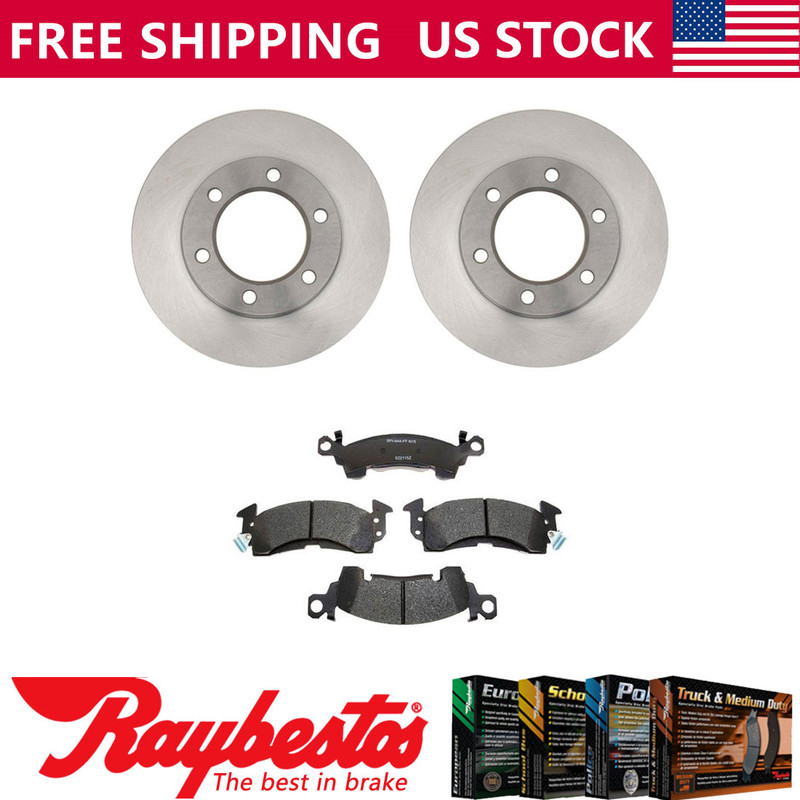 Front Brake Rotors + Metallic Brake Pads Set For 1971-1974 Chevrolet K10 Pickup