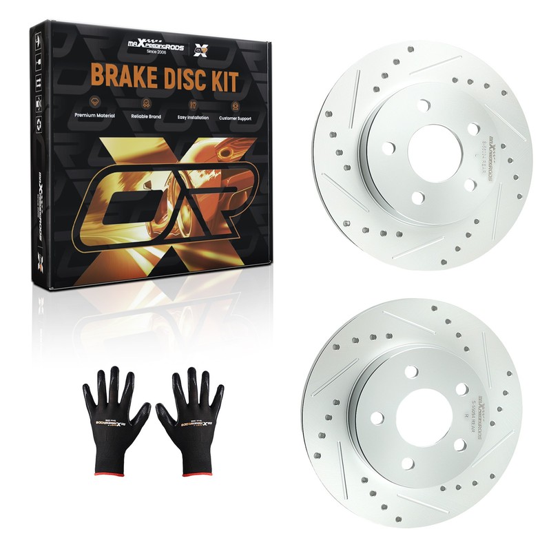 Rear Drilled & Slotted Disc Brake Rotor for Saturn Aura 2007-2009/Ion 2004-2007