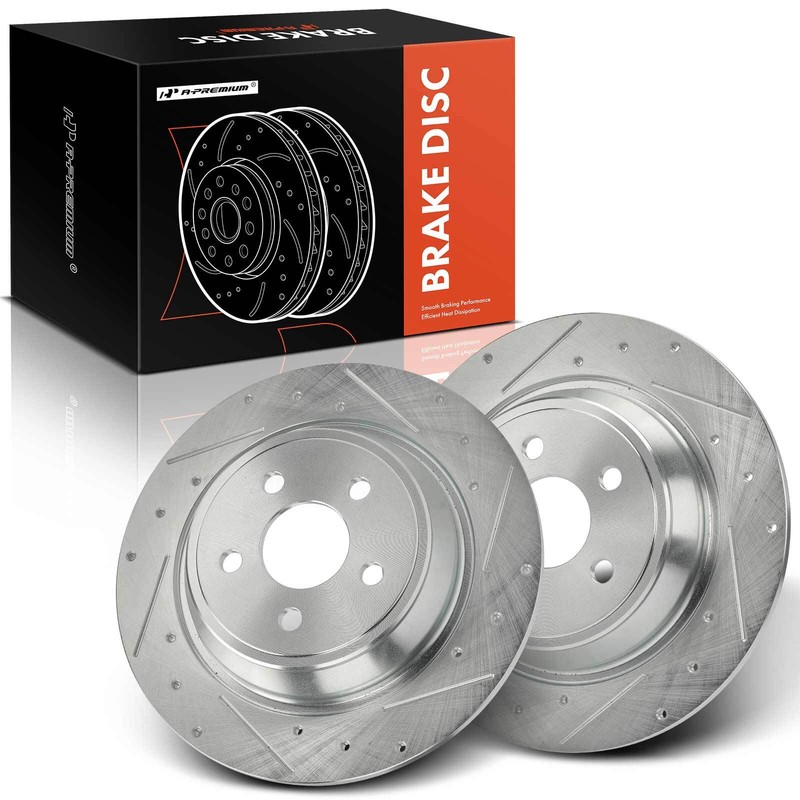 A-Premium Rear Side Drilled Brake Rotor for Ford Fusion 17-19 Edge 15-22 Lincoln