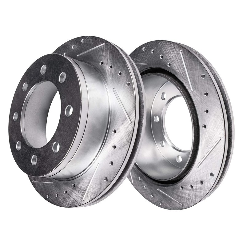 Front Rear Drilled Rotors & Brakes Pads Kit Excursion Ford F-250 F-350 SD 4WD