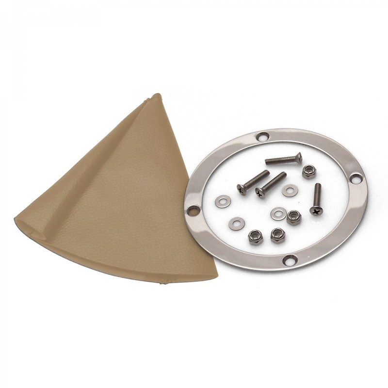 Tan Vertical Shifter or Emergency Brake Boot with Round Polished Trim Ring gallery