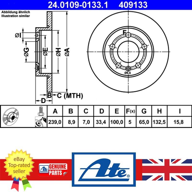 Brake Disc For Audi A3 TT Skoda OCTAVIA VW BORA GOLF 96-14 1J0615601D