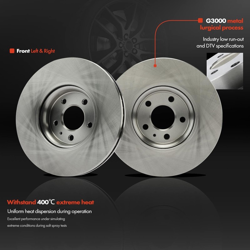 6Pcs Disc Rotors &Ceramic Brake Pad for Audi Q5 2013 2014 2015 2016 2017 Front gallery