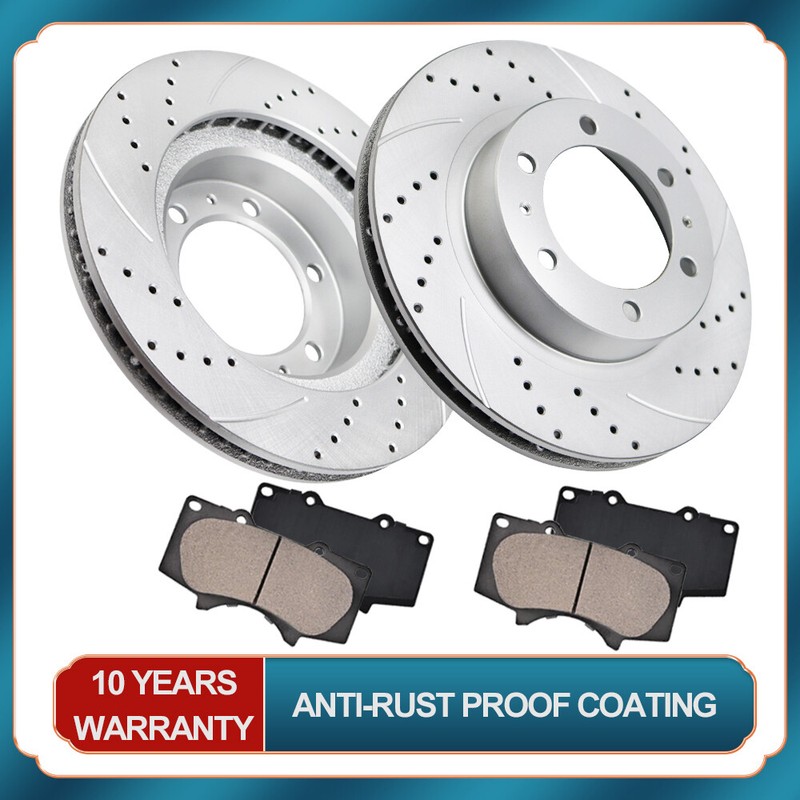 319mm Front Disc Rotors Ceramic Brake Pads for Toyota 4Runner Tacoma FJ Cruiser