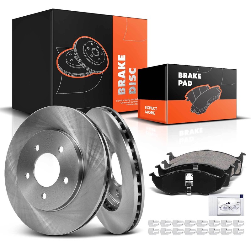 Front Disc Rotors & Ceramic Brake Pads for Dodge Grand Caravan Chrysler Plymouth