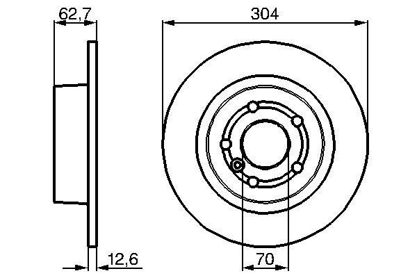 2x Brake Discs Pair Solid fits RANGE ROVER Mk2 P38A 4.0 Rear 95 to 02 42D 304mm gallery