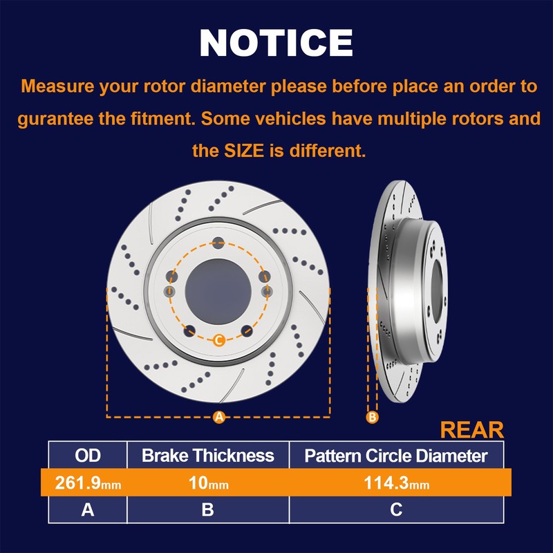 Fit Hyundai Elantra Veloster GT Kia Forte Front Rear Rotors Brake Pads Brakes gallery
