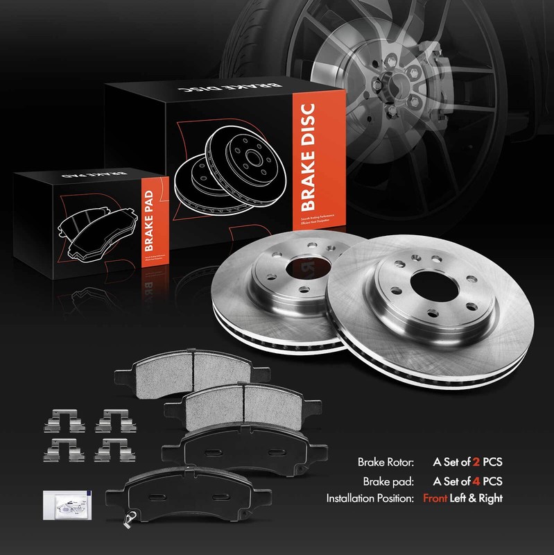 Front Disc Brake Rotor & Ceramic Brake Pads for Chevy Traverse Buick Enclave GMC gallery