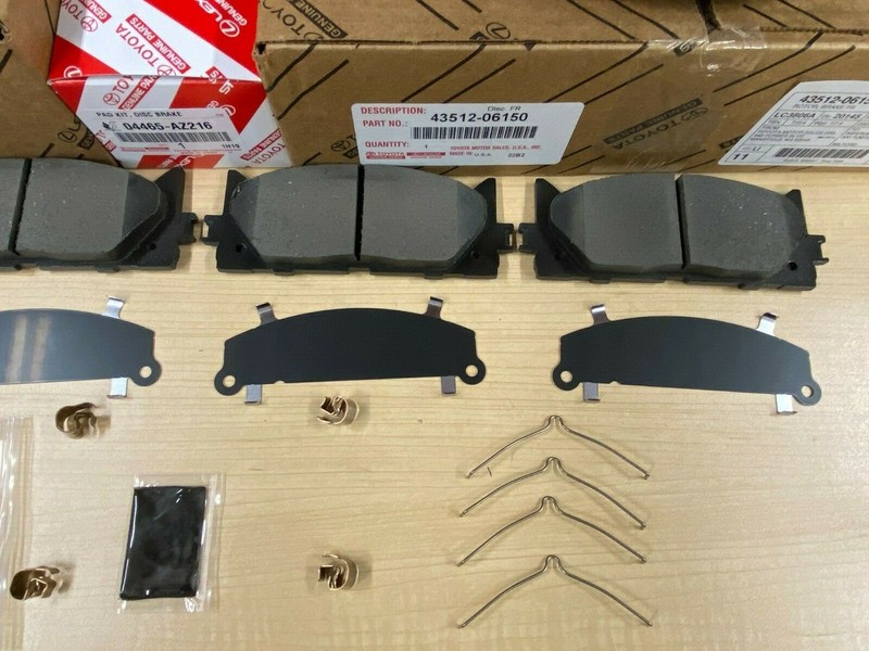 2007-2018 LEXUS ES350 GENUINE OEM NEW FRONT BRAKE ROTORS TCMC PADS & SHIM KIT gallery