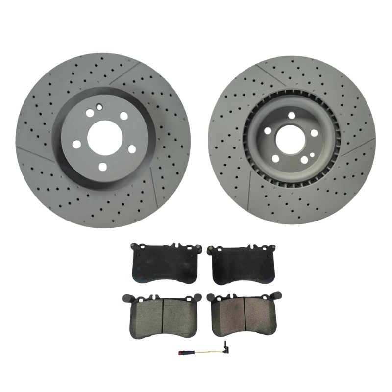 350mm Front Drilled Brake Rotors Brake Pads for Mercedes CLA45 AMG 2014-2019