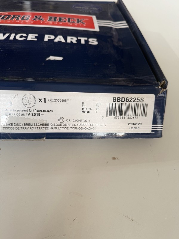 Ford Focus front Brake Disc Single mk4 2018 ON BBD6225S Borg & Beck gallery