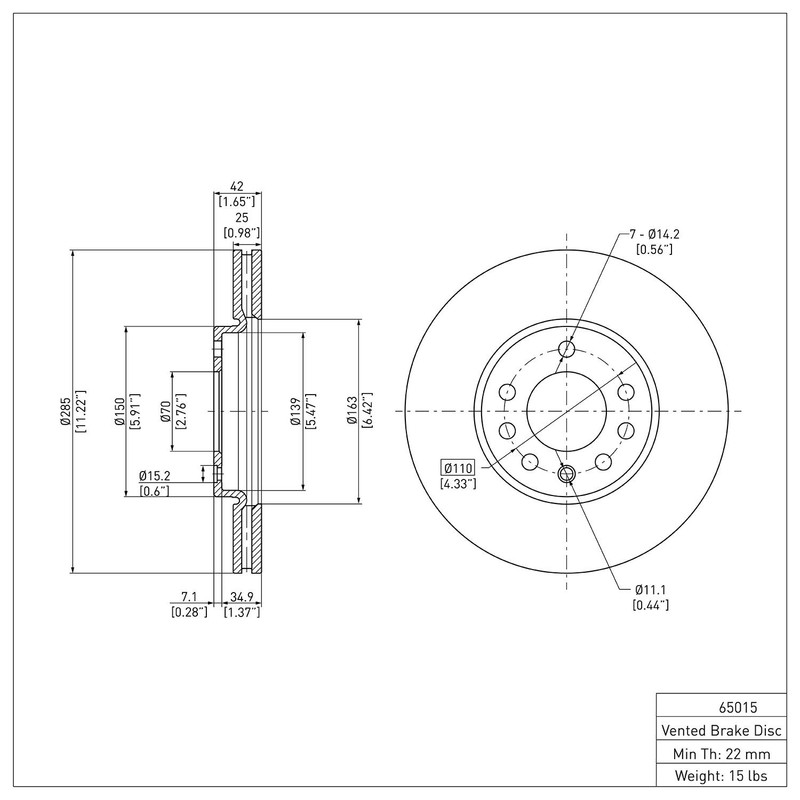 Dynamite Friction Front Disc Brake Rotor for 9-3, BLS (600-65015) gallery