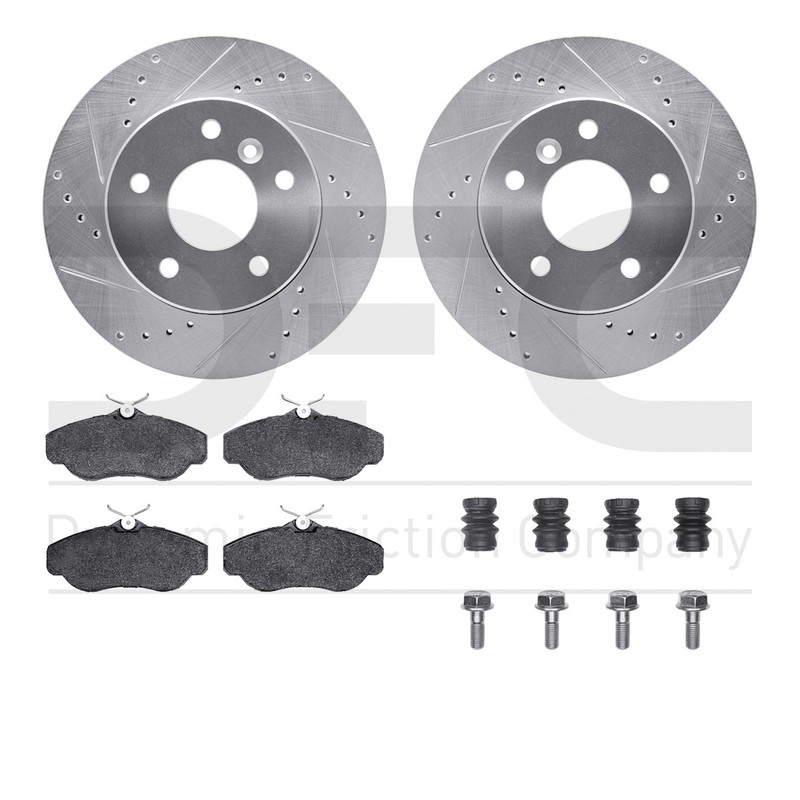 WGUH1-11009 R1 Concepts Brake Disc and Pad Kits 2-Wheel Set Front for Discovery