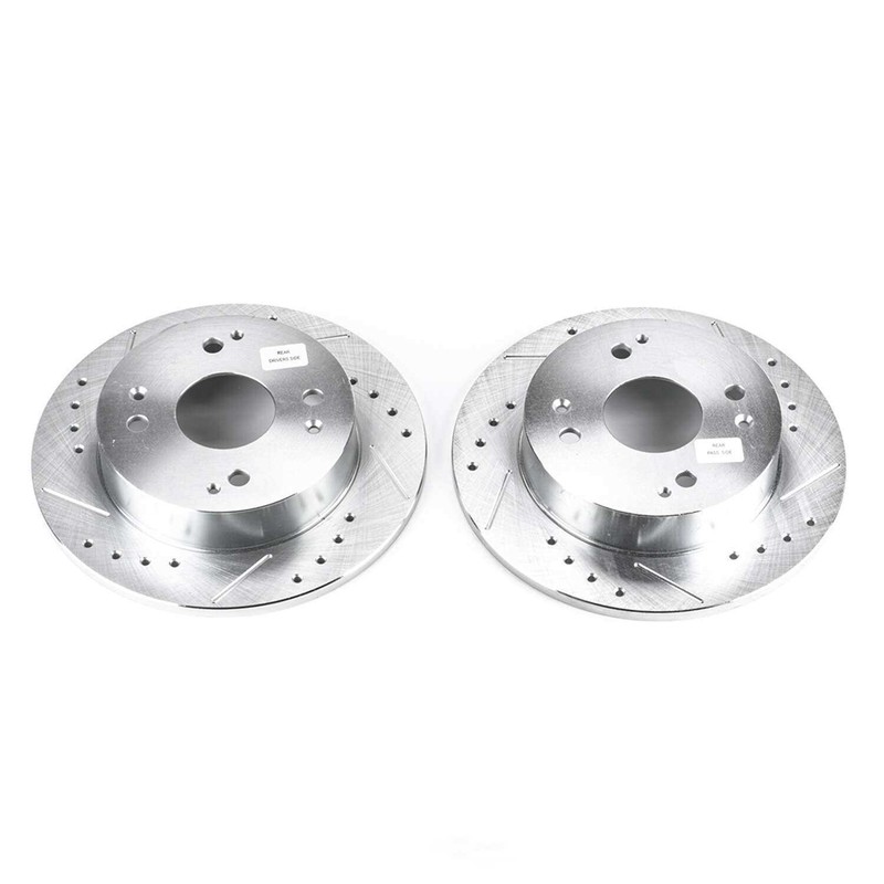 Disc Brake Rotor Set-Rear Drilled, Slotted and Zinc Plated Brake Rotor Pair