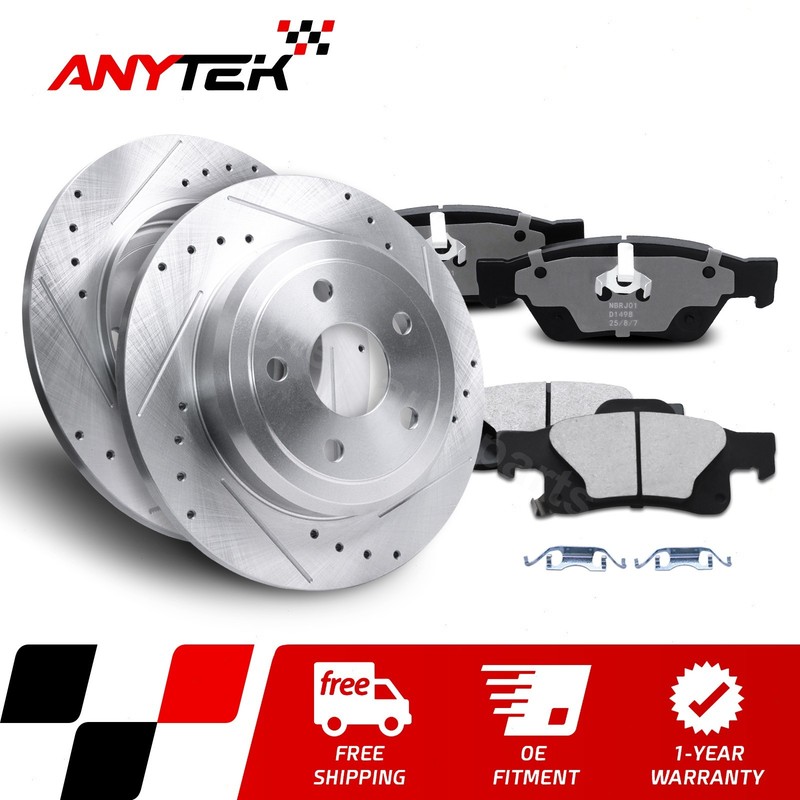 Rear Side 2x Brake Rotors & 4x Brake Pads for 2011-2019 2020 Jeep Grand Cherokee
