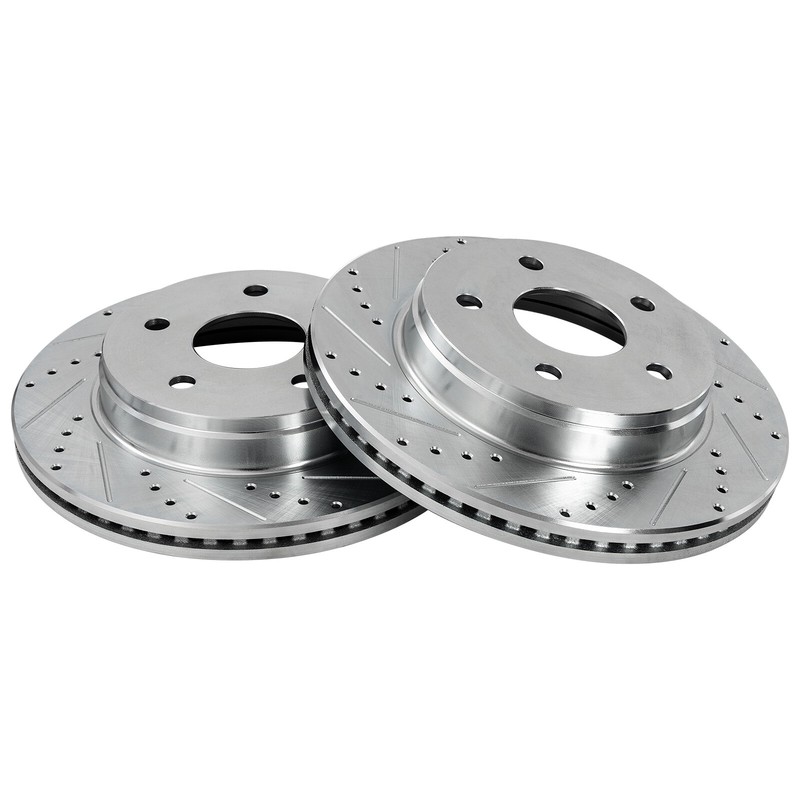6-Lug Front & Rear Drilled Slotted Rotors Brake Pads for 2012 2013-20 Ford F-150 gallery