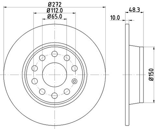 For VW - Golf MK7 2.0D 2012-2020 Rear 272mm Solid Brake Discs and Pads gallery