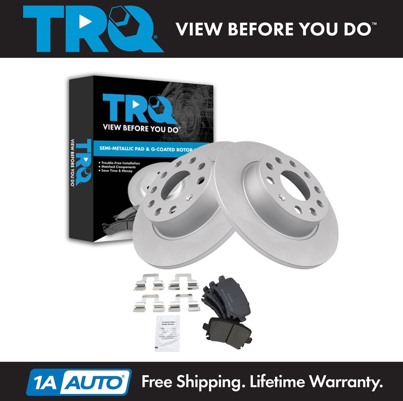 TRQ Brake Pad & Rotor Kit Semi-Metallic Fits Audi Volkswagen