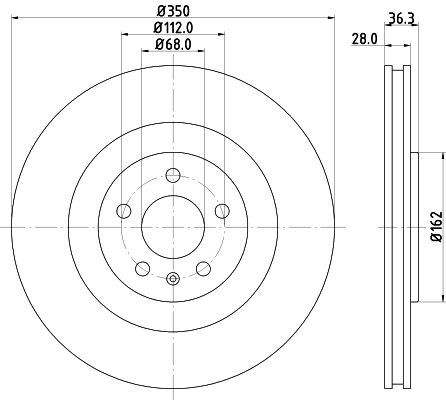 2X Mintex MDC2791C Rear Brake Discs 350mm Vented Fits Audi VW A5 A6 E-tron A7 A8