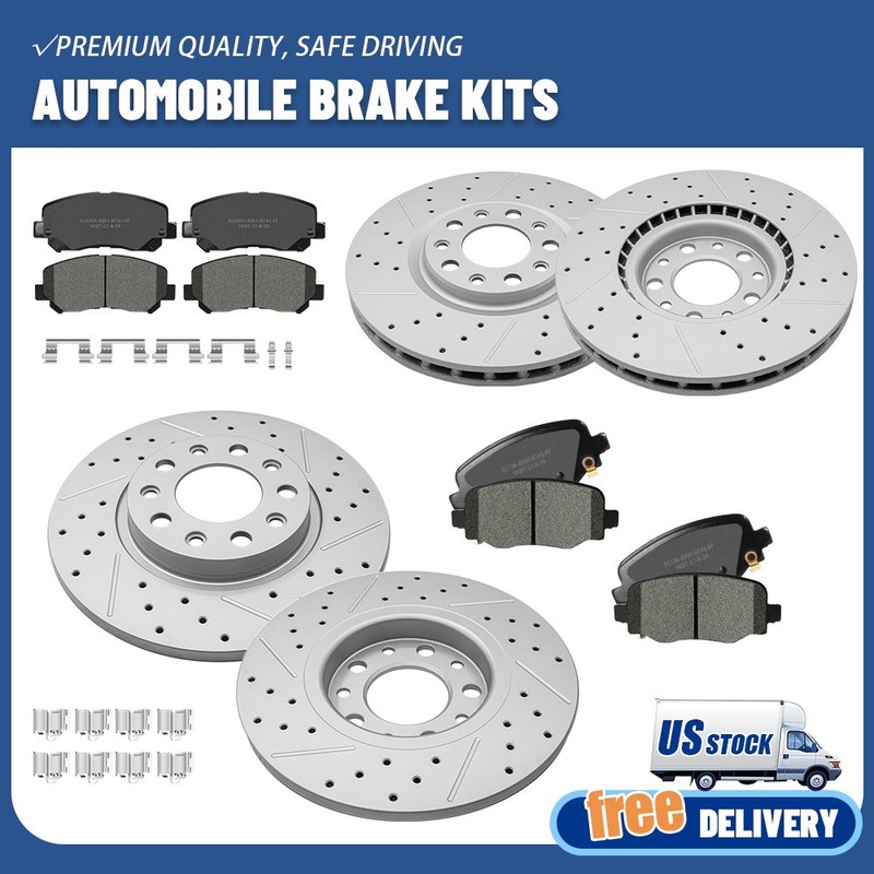 305mm Front & 278mm Rear Disc Brake Rotors+Ceramic Pads for 2015-17 Chrysler 200