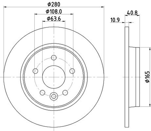 For Volvo - V50 (545) 2003-2012 Rear Solid 280mm Brake Discs and Pads gallery