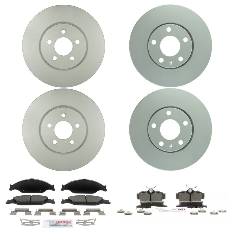 Bosch Quietcast Front Rear Rotors Blue Ceramic Disc Brake Pad Kit For Mustang X