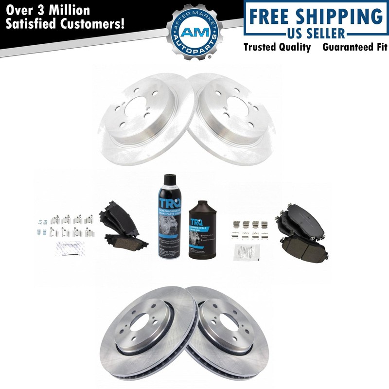 Front & Rear Ceramic Disc Brake Pad & Rotor Kit w/Chemicals for Toyota CH-R