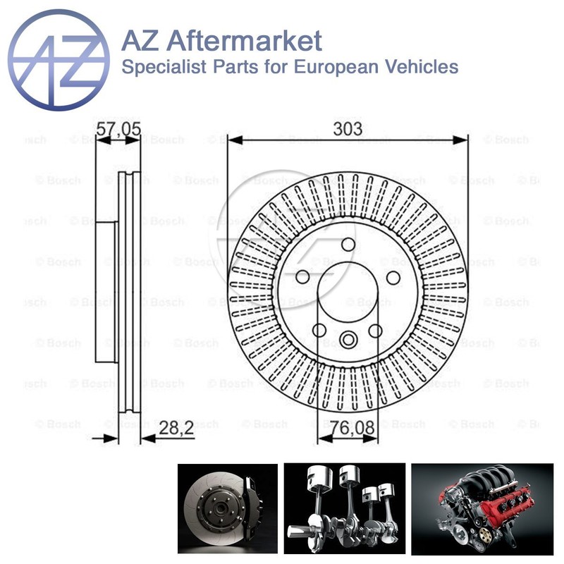 Fits VW Amarok 2010-2022 2.0 TDi 3.0 AZ Front Brake Disc 2H0615301D 2H0615301A