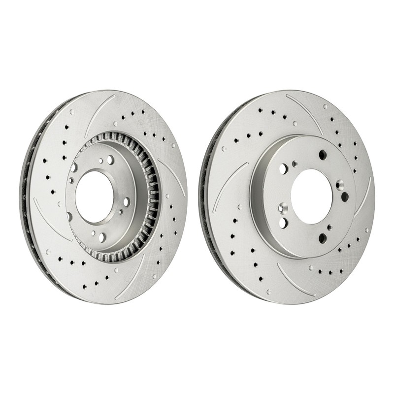 2x Front Drilled & Slotted Brake Rotors Fits 1997-2001 Honda CR-V Prelude 9177 gallery