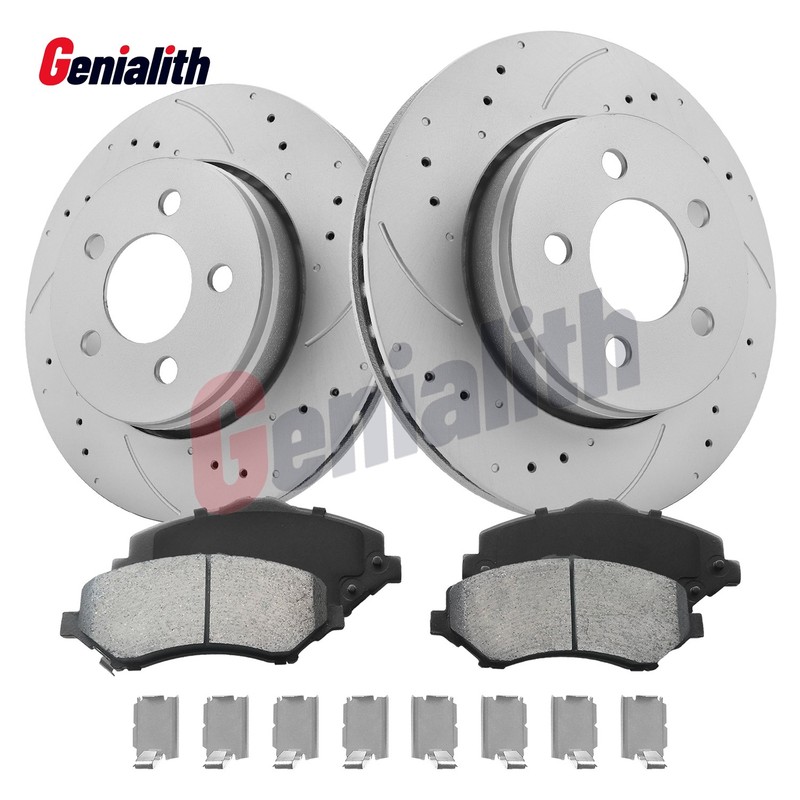 For 2008 – 2011 2012 Dodge Nitro Jeep Liberty Front Drilled Rotors Brake Pads
