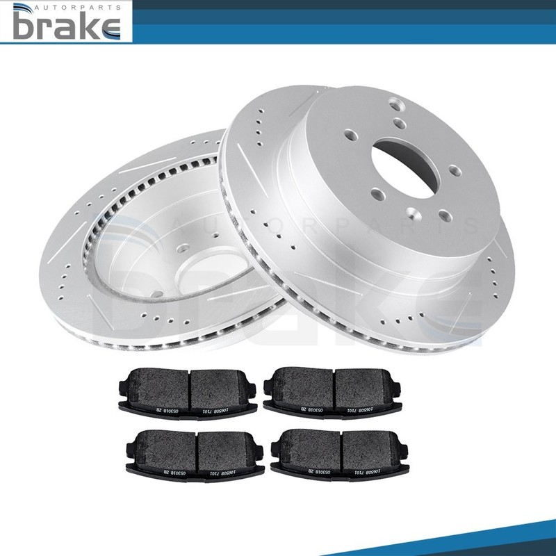 For Pontiac Torrent 07-09 Rear Brake Discs Rotors And Ceramic Pads Drill Slot