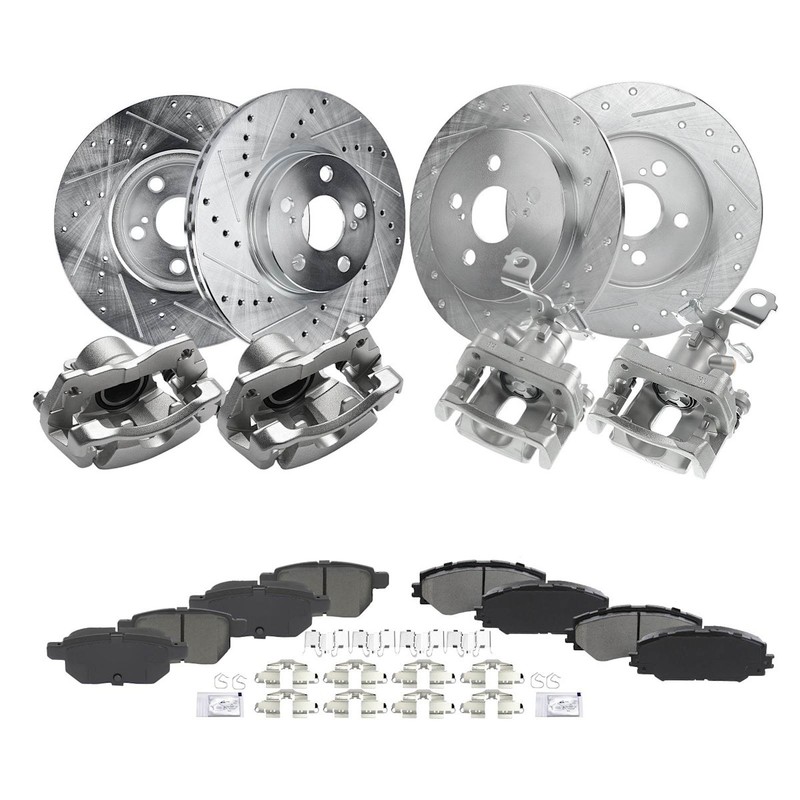 4-Wheel Set Brake Kit With Calipers Front & Rear for Toyota Corolla Matrix Vibe