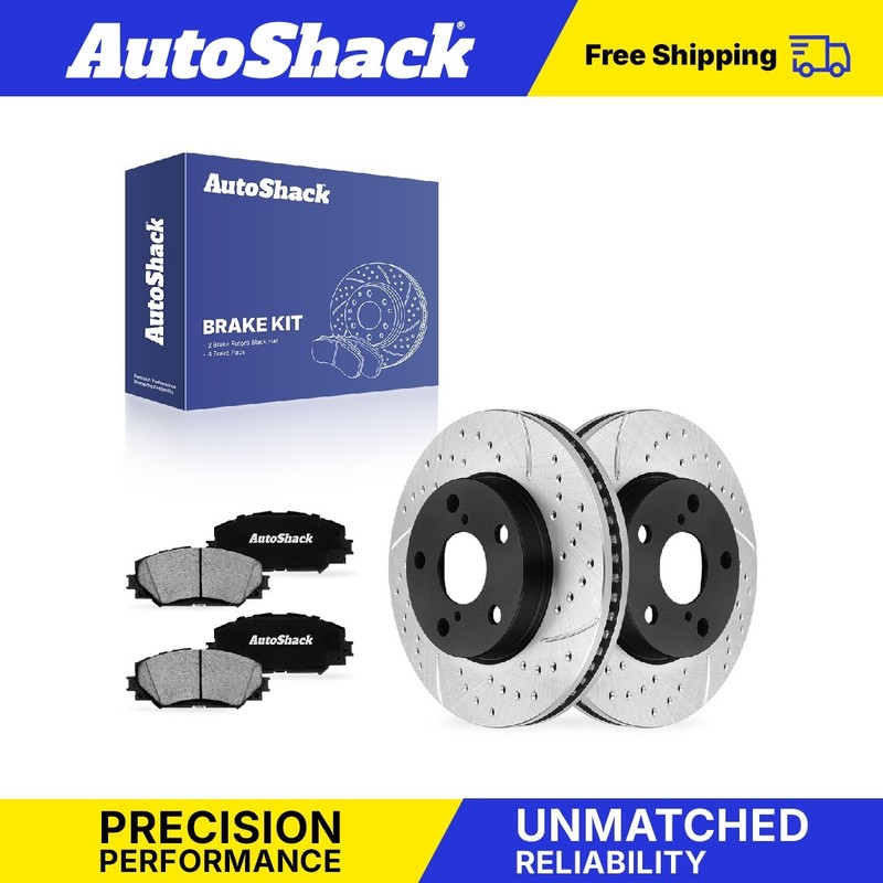 Front Drilled Slotted Brake Rotors Ceramic Pads for Toyota, RAV4 2006-2009