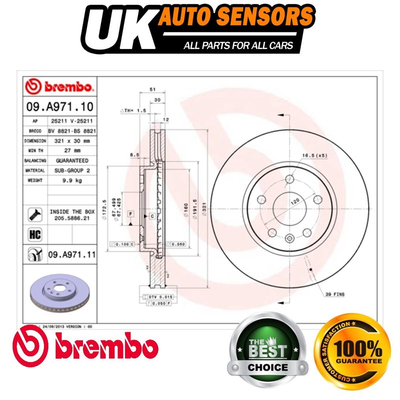 Fits Vauxhall Insignia 2008-2017 + Other Models Brembo Front Brake Disc #2 gallery
