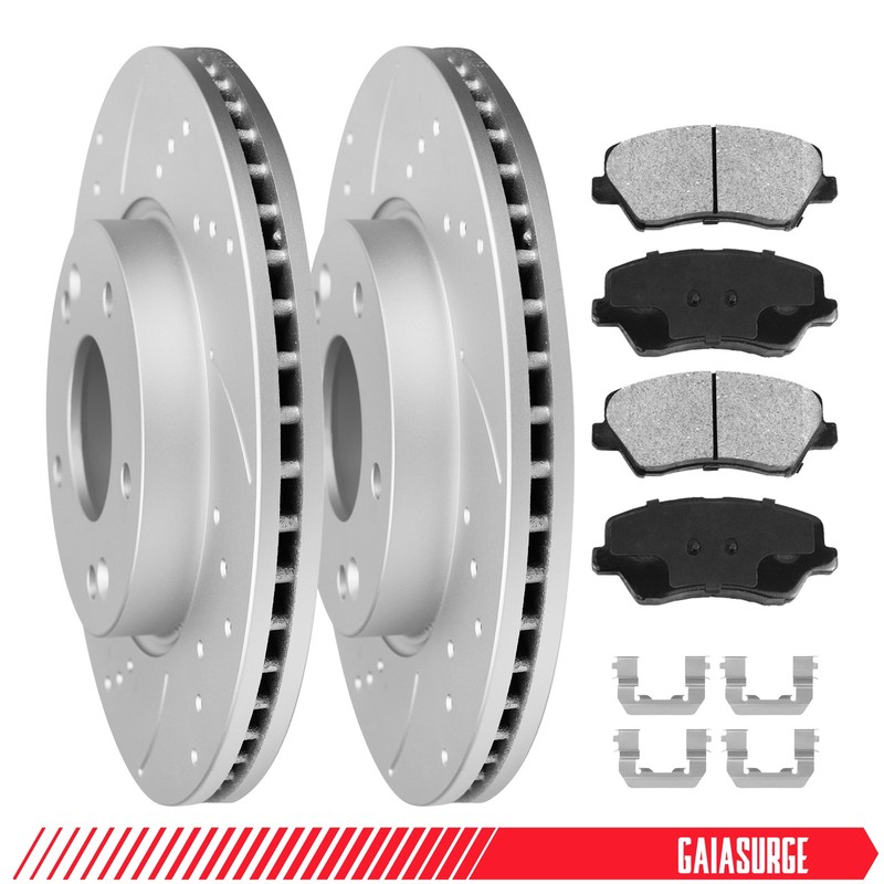 280mm Front Drilled Brake Rotors Pads for Hyundai Elantra Veloster Kia Forte