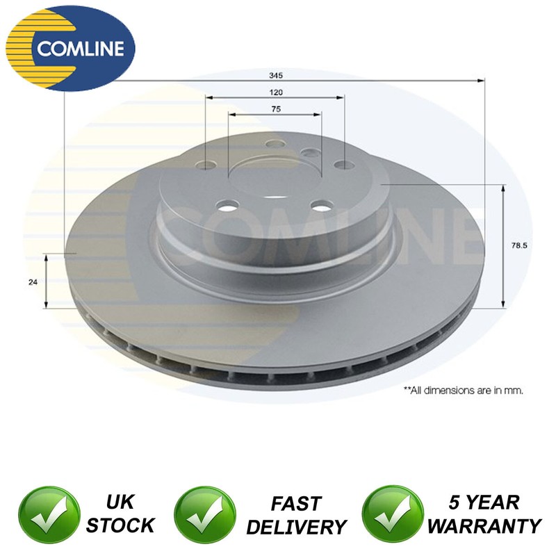 Brake Disc Rear Comline Fits BMW X5 2006-2018 X6 2007-2019 3.0 D 4.4 4.8 #1