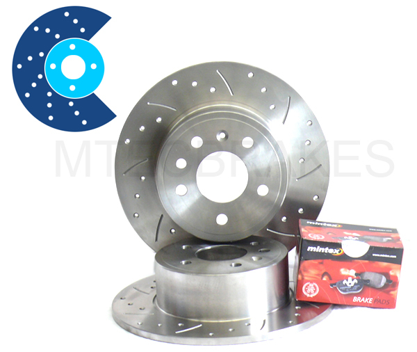 BMW E36 316 318 Front Drilled And Grooved Brake Discs And Pads Full