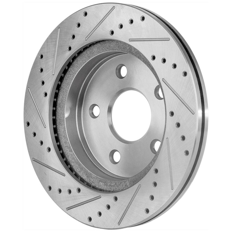 Disc Brake & Pad Kit For 2007 Dodge Ram 1500 Front LH RH Cross-drilled Slotted gallery