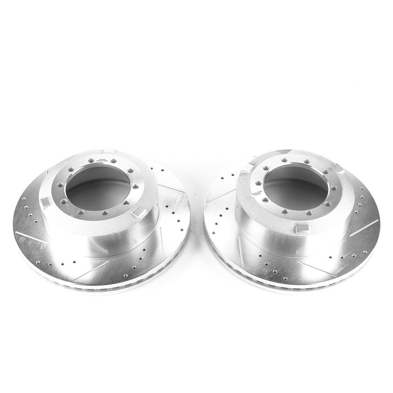 Power Stop for 17-22 Ford F-550 Super Duty Rear Drilled & Slotted Rotor – Pair
